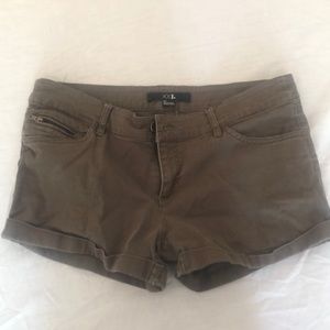 Dark green denim shorts